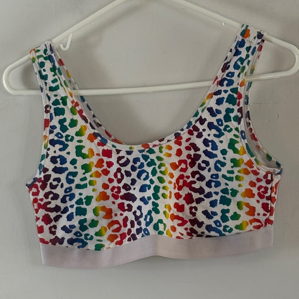 Torrid Curve Size 1 rainbow leopard print sports bra